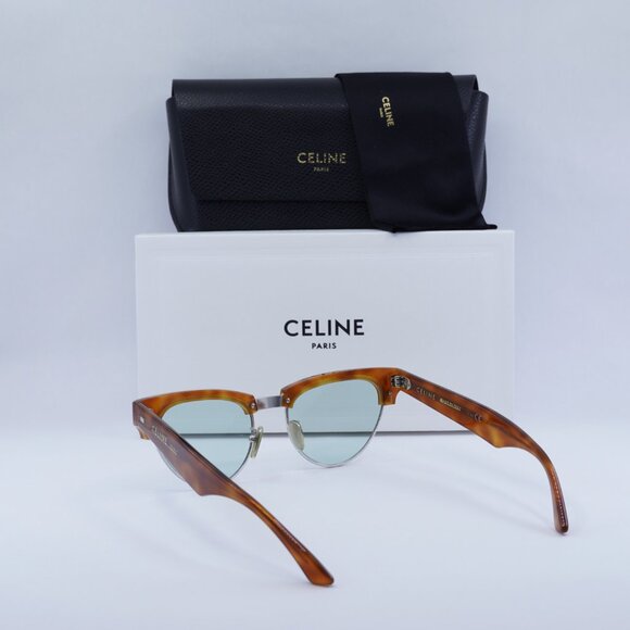Final Price! Celine CL40059U 18N Light Havana/Blue Sunglasses - Picture 12 of 12